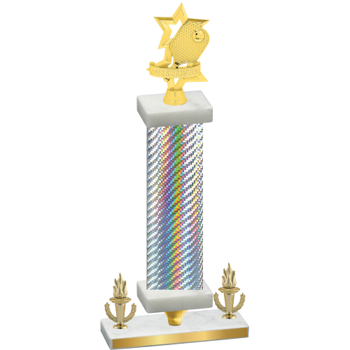 Premium Single Silver Carbon Fiber Victory Pickleball Trophy