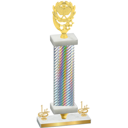 Premium Single Silver Carbon Fiber First Place Pickleball Trophy