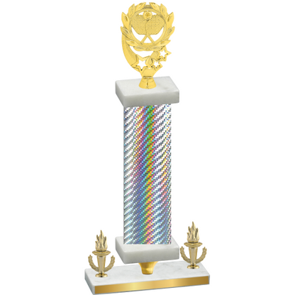 Premium Single Silver Carbon Fiber Victory Pickleball Trophy