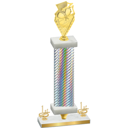 Premium Single Silver Carbon Fiber First Place Pickleball Trophy