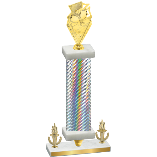 Premium Single Silver Carbon Fiber Victory Pickleball Trophy