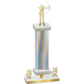 Premium Single Silver Carbon Fiber Year Archery Trophy