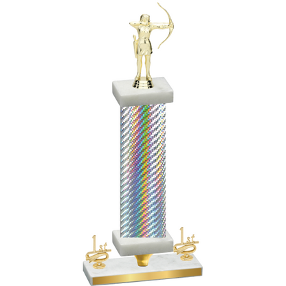 Premium Single Silver Carbon Fiber First Place Archery Trophy