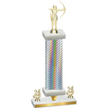 Premium Single Silver Carbon Fiber Year Archery Trophy