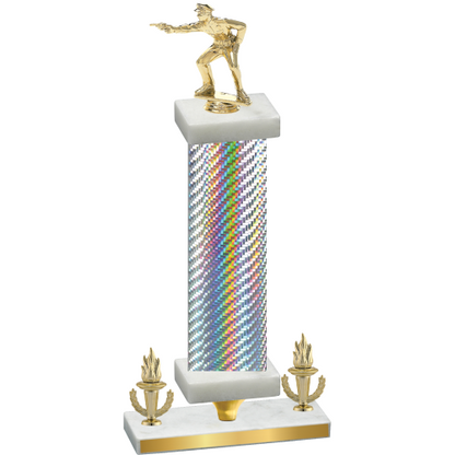 Premium Single Silver Carbon Fiber Victory Shooter Trophy