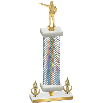 Premium Single Silver Carbon Fiber Victory Shooter Trophy