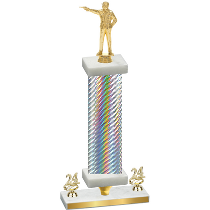 Premium Single Silver Carbon Fiber Year Shooter Trophy