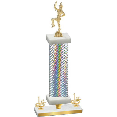 Premium Single Silver Carbon Fiber First Place Majorette Trophy