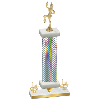 Premium Single Silver Carbon Fiber First Place Majorette Trophy