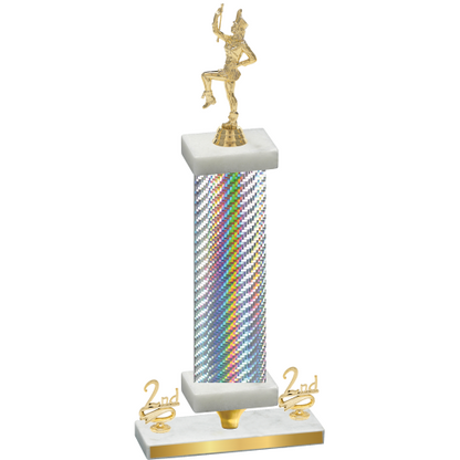 Premium Single Silver Carbon Fiber Second Place Majorette Trophy