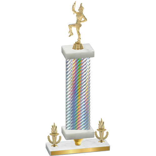 Premium Single Silver Carbon Fiber Victory Majorette Trophy