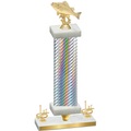 Premium Single Silver Carbon Fiber First Place Fishing Trophy