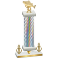 Premium Single Silver Carbon Fiber Victory Fishing Trophy