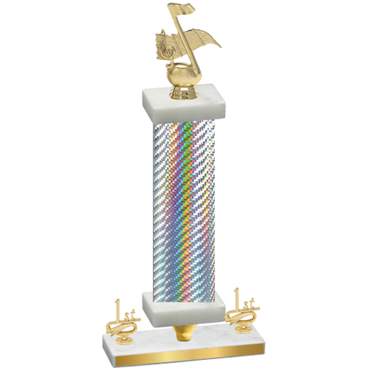 Premium Single Silver Carbon Fiber First Place Music Trophy