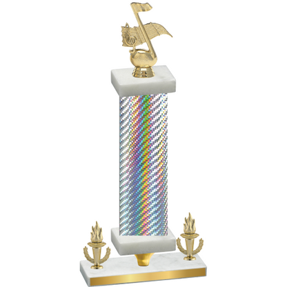 Premium Single Silver Carbon Fiber Victory Music Trophy