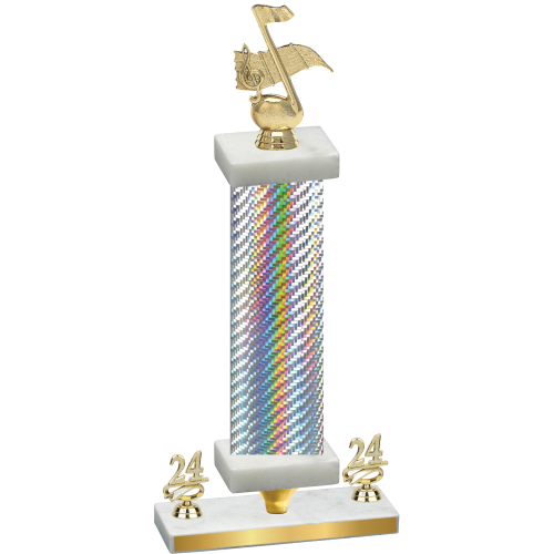 Premium Single Silver Carbon Fiber Year Music Trophy