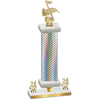 Premium Single Silver Carbon Fiber Year Music Trophy