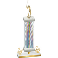 Premium Single Silver Carbon Fiber Second Place Golf Trophy