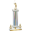 Premium Single Silver Carbon Fiber Victory Golf Trophy