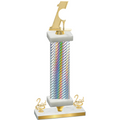 Premium Single Silver Carbon Fiber Second Place Golf Trophy