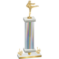 Premium Single Silver Carbon Fiber First Place Karate Trophy