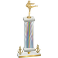 Premium Single Silver Carbon Fiber Victory Karate Trophy