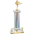 Premium Single Silver Carbon Fiber Year Karate Trophy