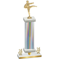 Premium Single Silver Carbon Fiber Year Karate Trophy