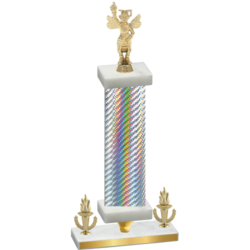 Premium Single Silver Carbon Fiber Victory Academics Trophy