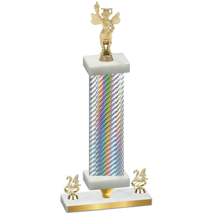 Premium Single Silver Carbon Fiber Year Academics Trophy