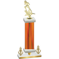 Premium Single Orange Carbon Fiber Victory Football Trophy