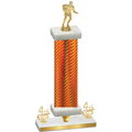 Premium Single Orange Carbon Fiber Fourth Place Rugby Trophy