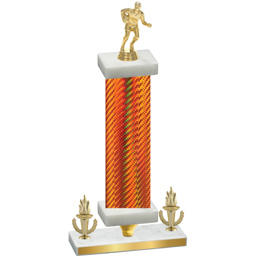 Premium Single Orange Carbon Fiber Victory Rugby Trophy