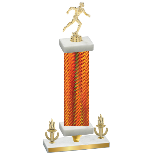 Premium Single Orange Carbon Fiber Victory Running Trophy