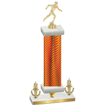 Premium Single Orange Carbon Fiber Victory Running Trophy