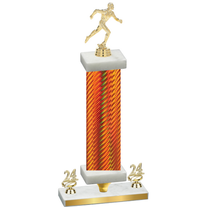 Premium Single Orange Carbon Fiber Year Running Trophy