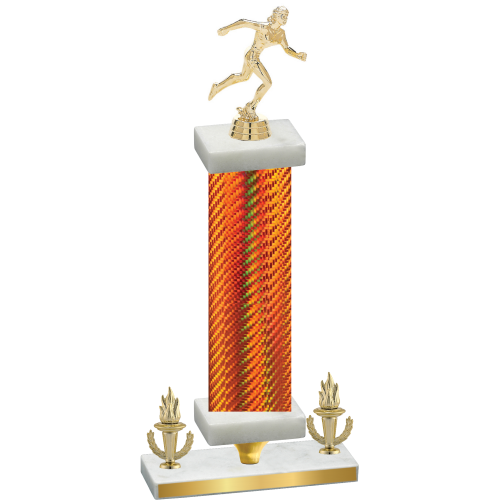 Premium Single Orange Carbon Fiber Victory Running Trophy