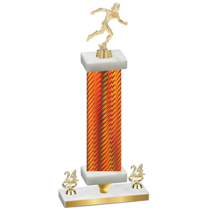 Premium Single Orange Carbon Fiber Year Running Trophy
