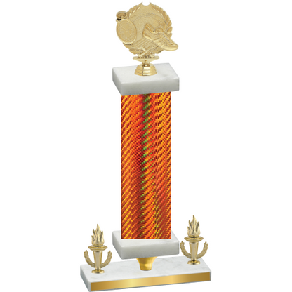 Premium Single Orange Carbon Fiber Victory Running Trophy
