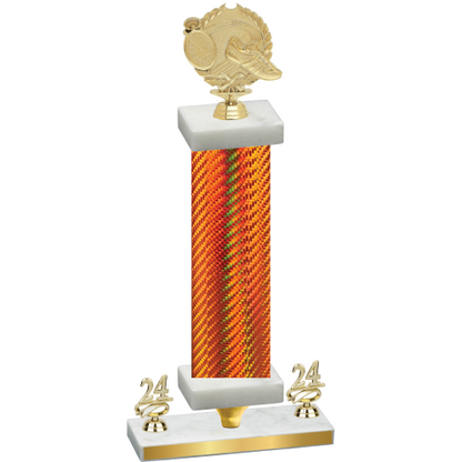 Premium Single Orange Carbon Fiber Year Running Trophy