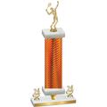 Premium Single Orange Carbon Fiber Year Tennis Trophy