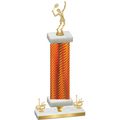 Premium Single Orange Carbon Fiber First Place Tennis Trophy