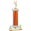 Premium Single Orange Carbon Fiber Year Tennis Trophy