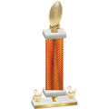 Premium Single Orange Carbon Fiber Second Place Football Trophy
