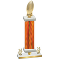 Premium Single Orange Carbon Fiber Year Football Trophy
