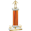 Premium Single Orange Carbon Fiber Second Place Wrestling Trophy
