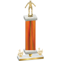 Premium Single Orange Carbon Fiber Third Place Wrestling Trophy