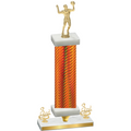 Premium Single Orange Carbon Fiber Third Place Volleyball Trophy
