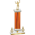 Premium Single Orange Carbon Fiber Victory Volleyball Trophy