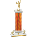 Premium Single Orange Carbon Fiber Year Volleyball Trophy